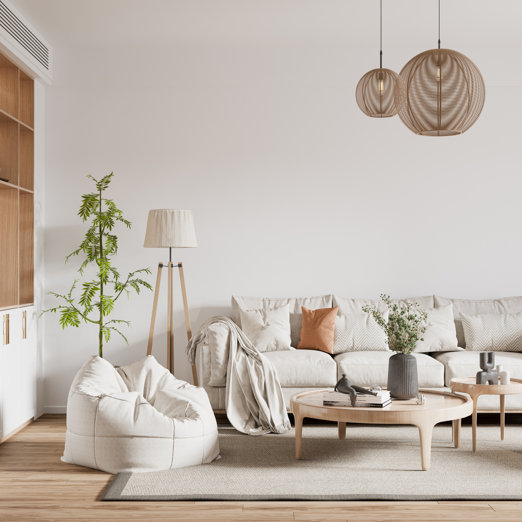 Interior Living Room Wall Mockup